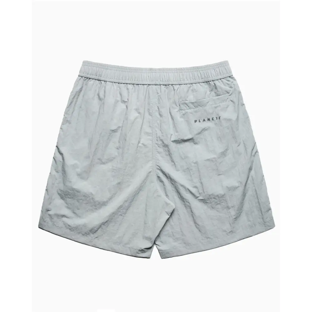 Light gray Portsea swim shorts with plarkit logo and elastic waistband