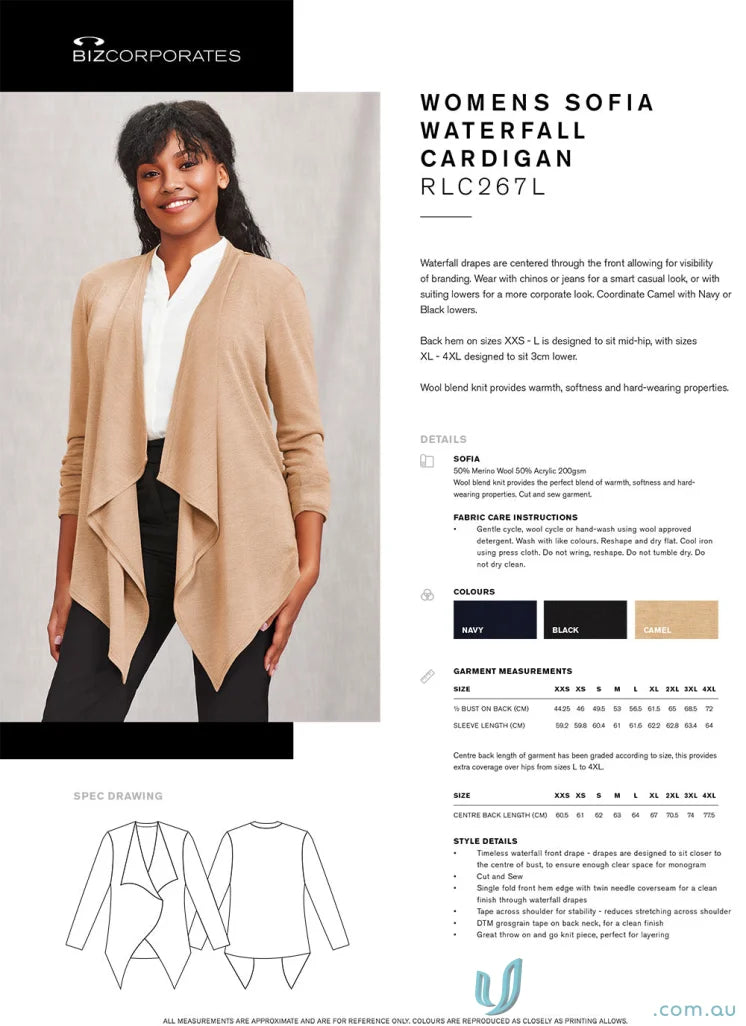 Women’s waterfall cardigan Sofia Waterfall Cardigan rlc267l cozy fall look