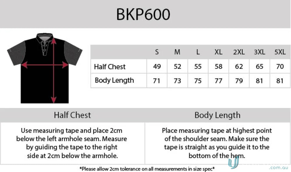 Clothing size chart for Soft Touch Contrast Polo with aegis microbe shield and cooldry polyester
