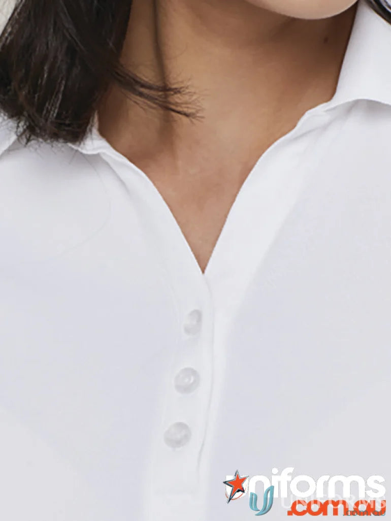 White button-down shirt from Sorona SS Polo, perfect for cool dry uniforms and workwear
