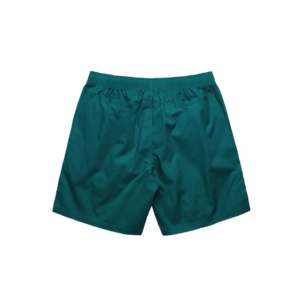 Teal nylon Sorrento Beach Shorts with elastic waistband and drawstring