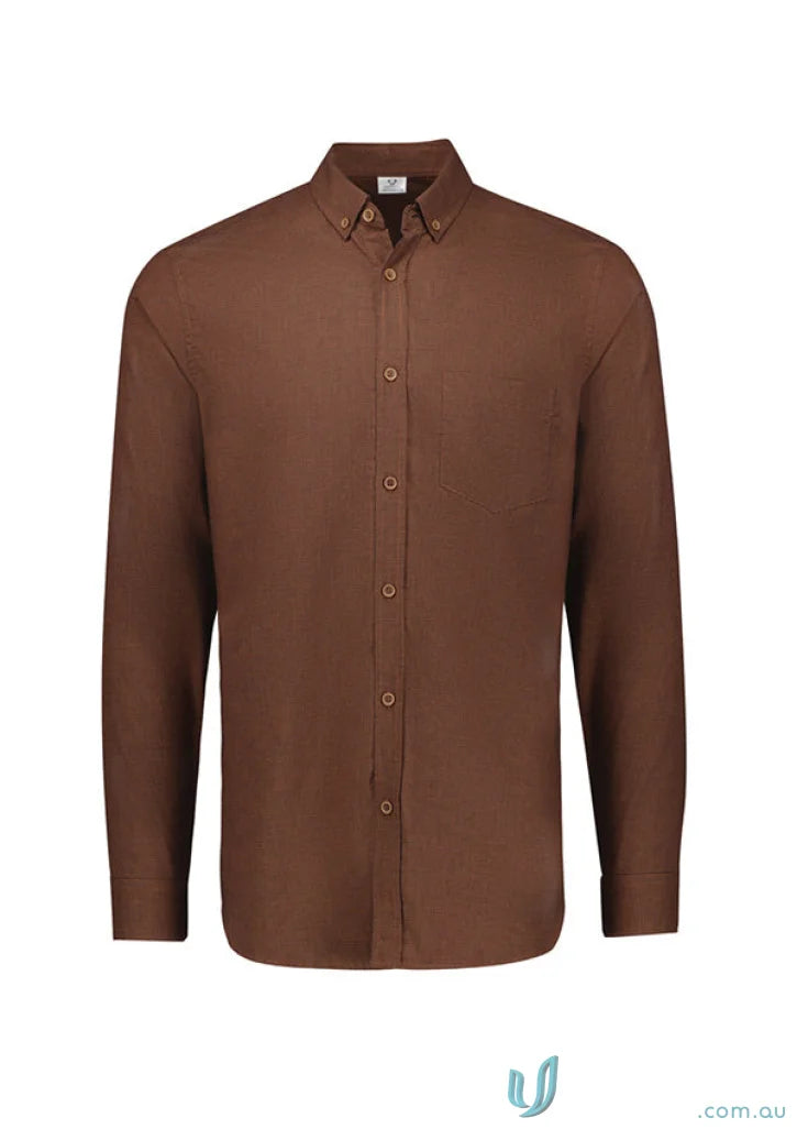 Brown long-sleeve button-down shirt from the Soul LS Shirt collection perfect for any look