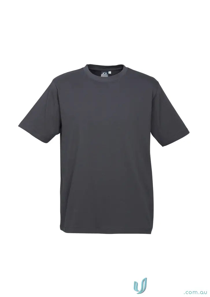 Southport Tee plain charcoal grey ice short sleeve men’s T-shirt with twin needle sleeve