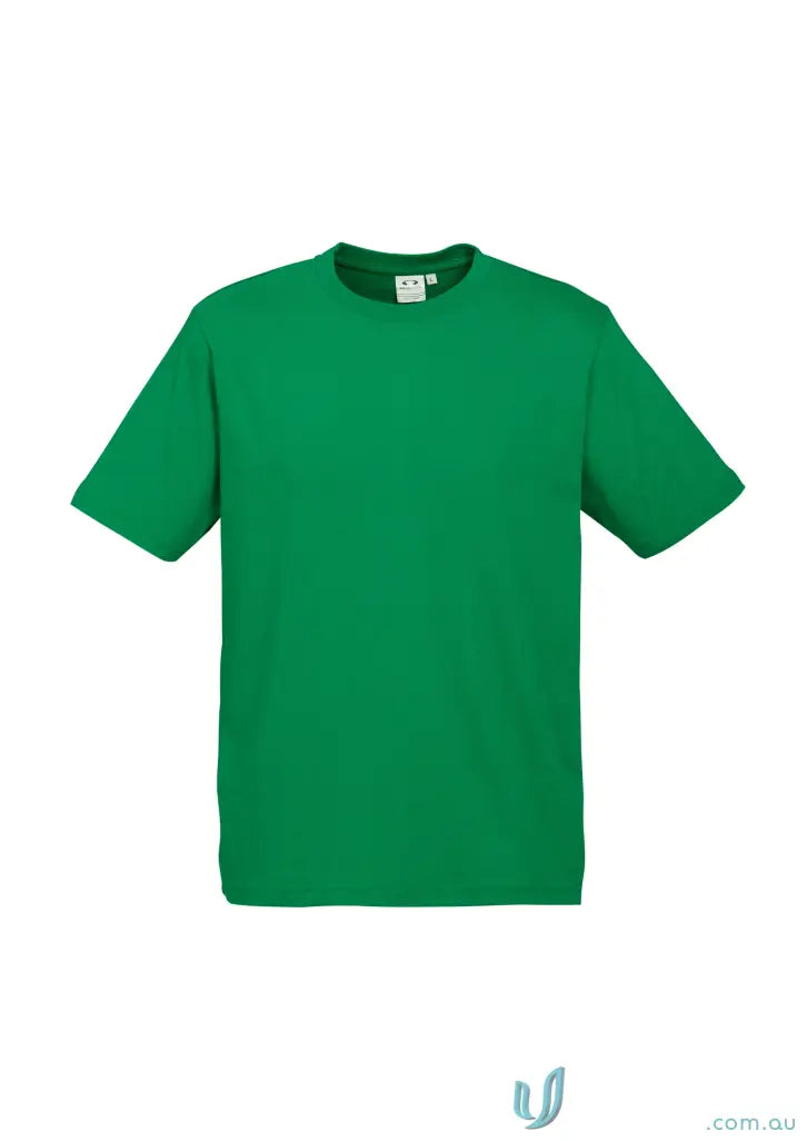 Vibrant green Southport Tee with twin needle sleeve, ice short sleeve for men in Biz Collection