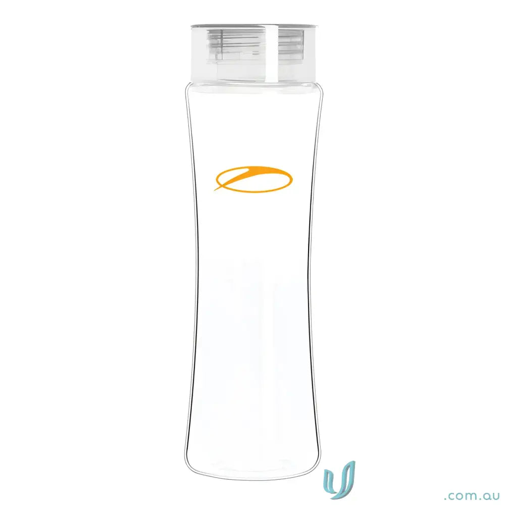Clear slender Tritan water bottle with orange logo for Sparta 500ml hydration