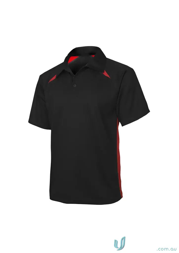 Black Splice Polo with red accents from Biz Collection Splice or Collection Splice Polo