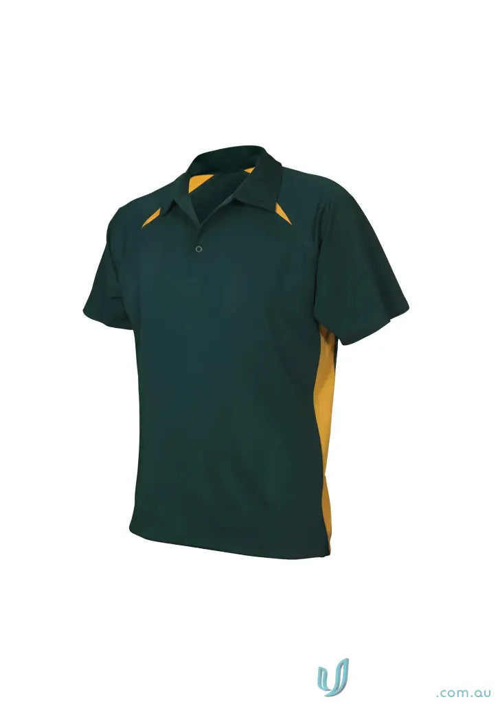 Dark green Splice Polo shirt with gold accents from Biz Collection Splice collection