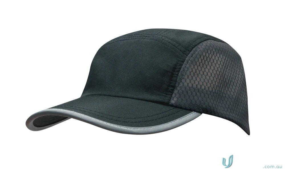 Dark gray running cap with mesh sides from Sports Ripstop for uniforms and workwear