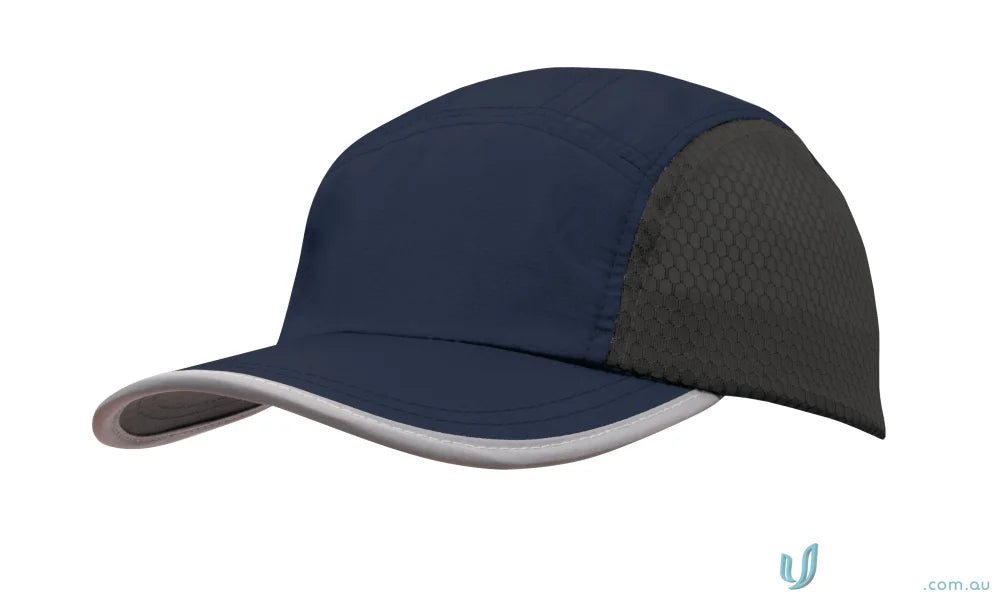 Navy and gray baseball cap from Sports Ripstop workwear, perfect for uniforms and FAQs link