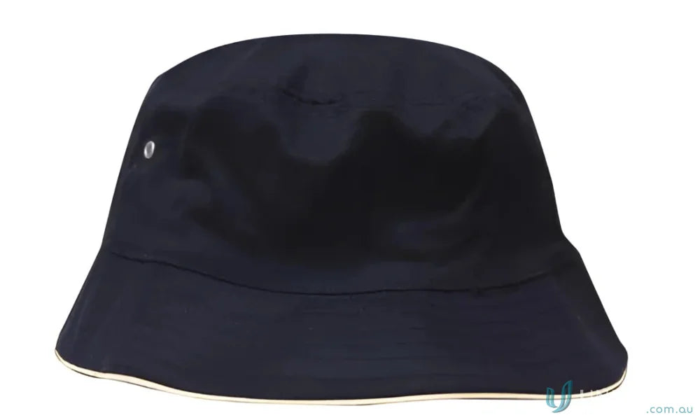 Dark blue sports twill bucket hat perfect for casual style