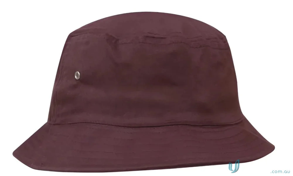 Maroon Sports Twill Bucket Hat for casual style and sun protection