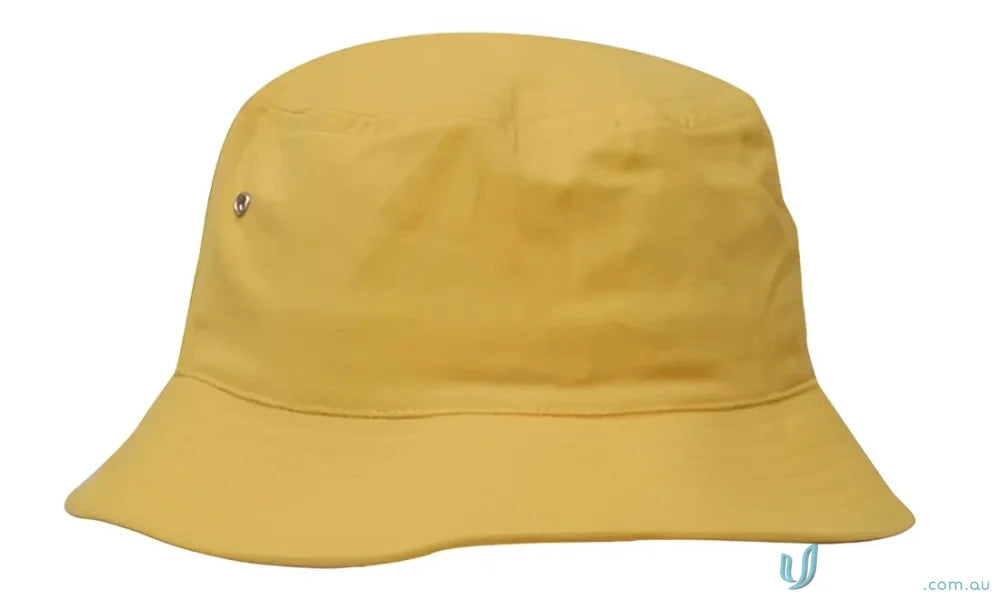 Yellow Bucket Hat from the Sports Twill Bucket collection, perfect twill bucket hat style