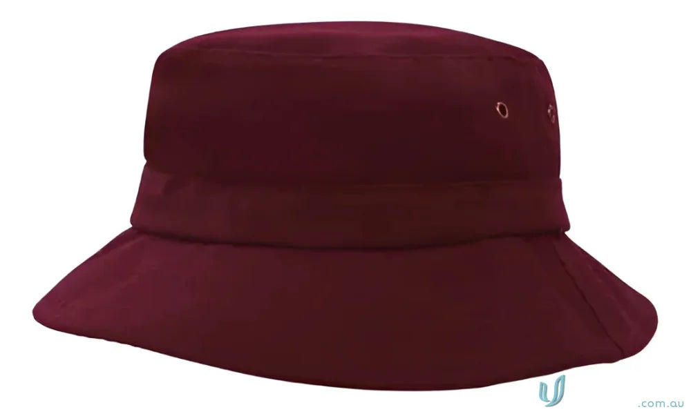 Maroon bucket hat from Sports Twill Infants Collection, perfect for uniforms or workwear