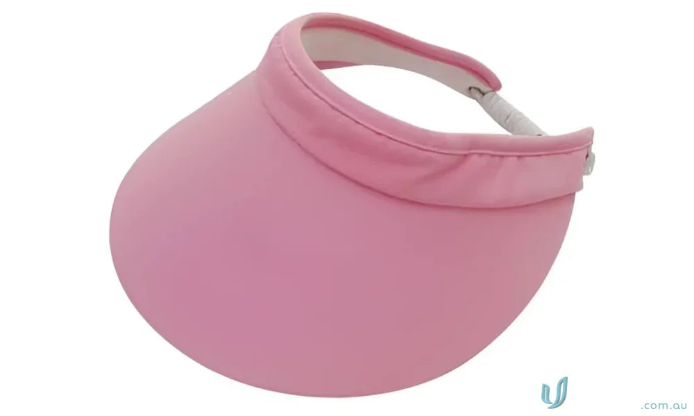 Pink Sun Visor with Elastic Fastener for Sports and Workwear in the Sports Twill line