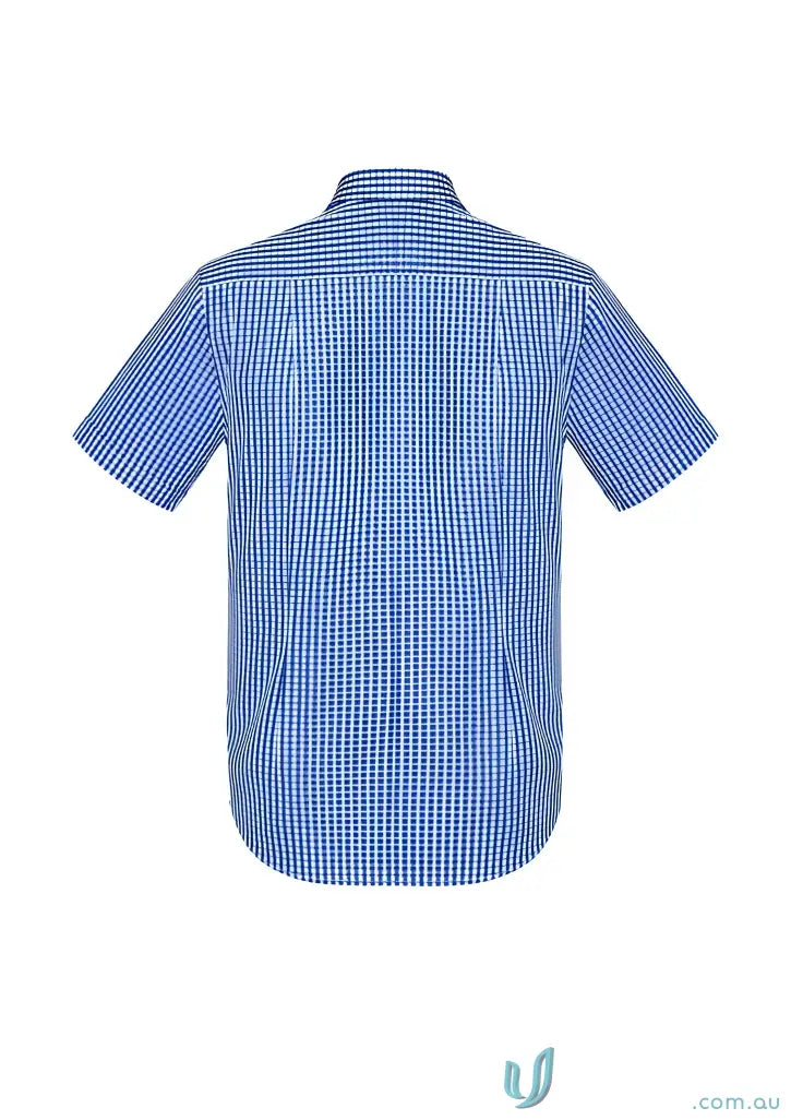 Springfield SS Shirt men’s short-sleeve blue and white gingham stay cool shirt