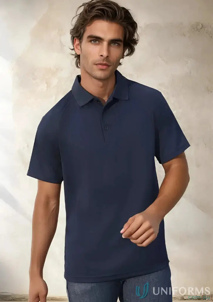 Navy blue Polo shirt from Sprint collection P300MS men’s Biz Cool™ style