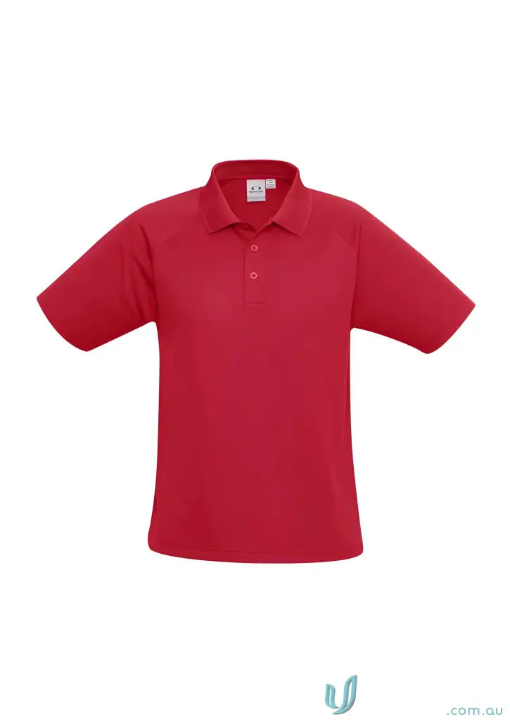 Red short-sleeved polo shirt from Collection Sprint P300MS Men’s Biz Cool™ line