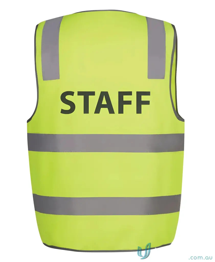 Yellow high-visibility safety vest with reflective stripes for STAFF Printed D+N Safety Vest