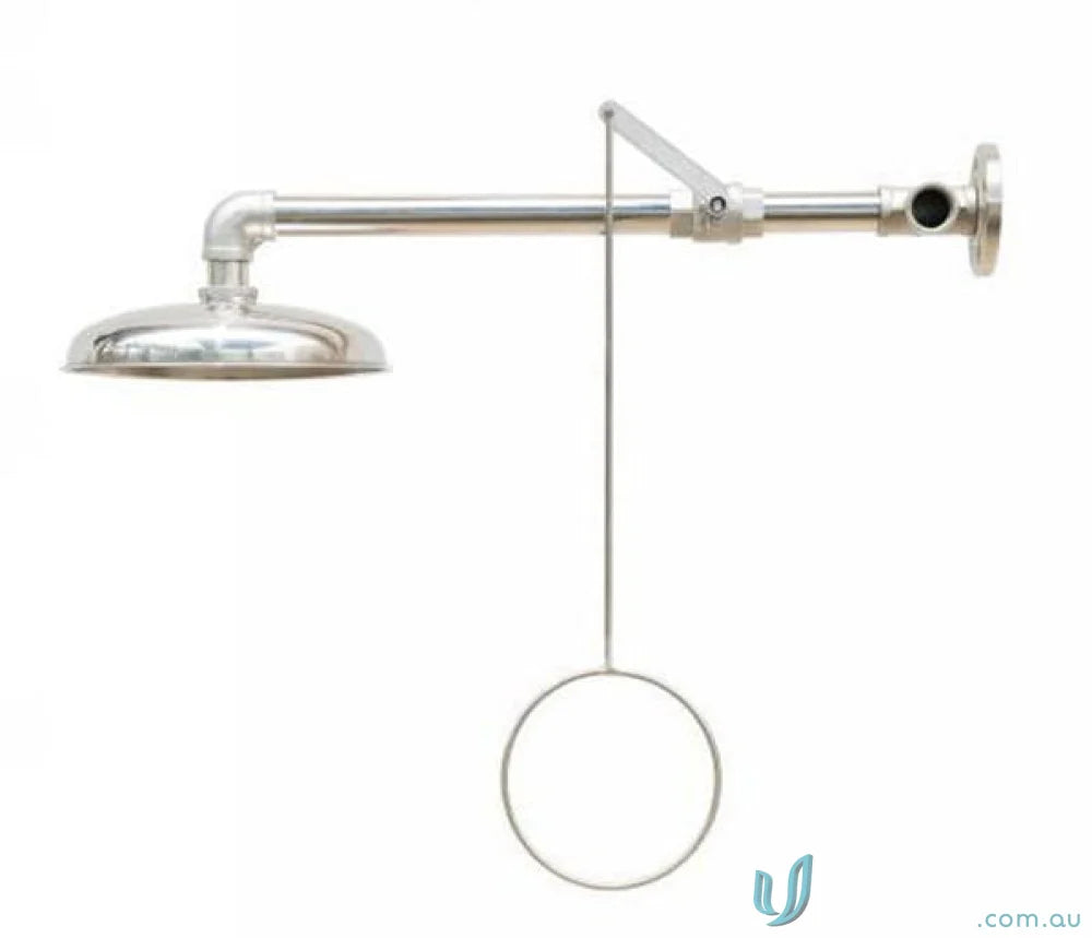Stainless steel wall mounted safety shower for emergency situations