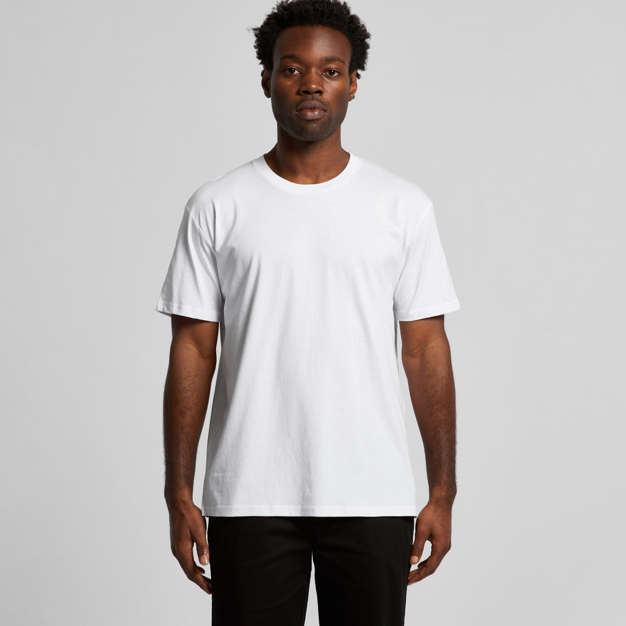 White Staple Minus Tee: short-sleeve crew neck with left pocket
