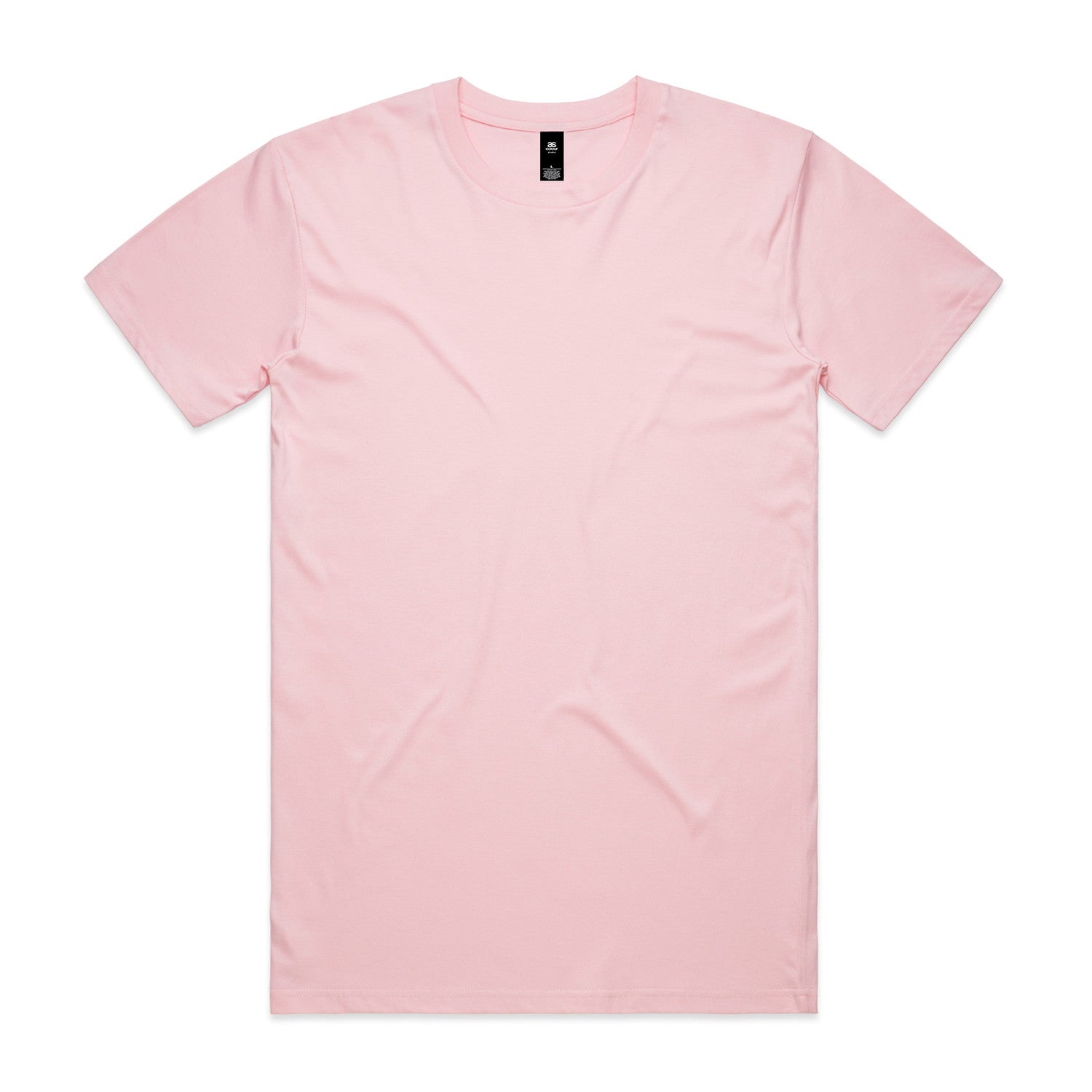 Light pink v-neck t-shirt with short sleeves and a simple design.