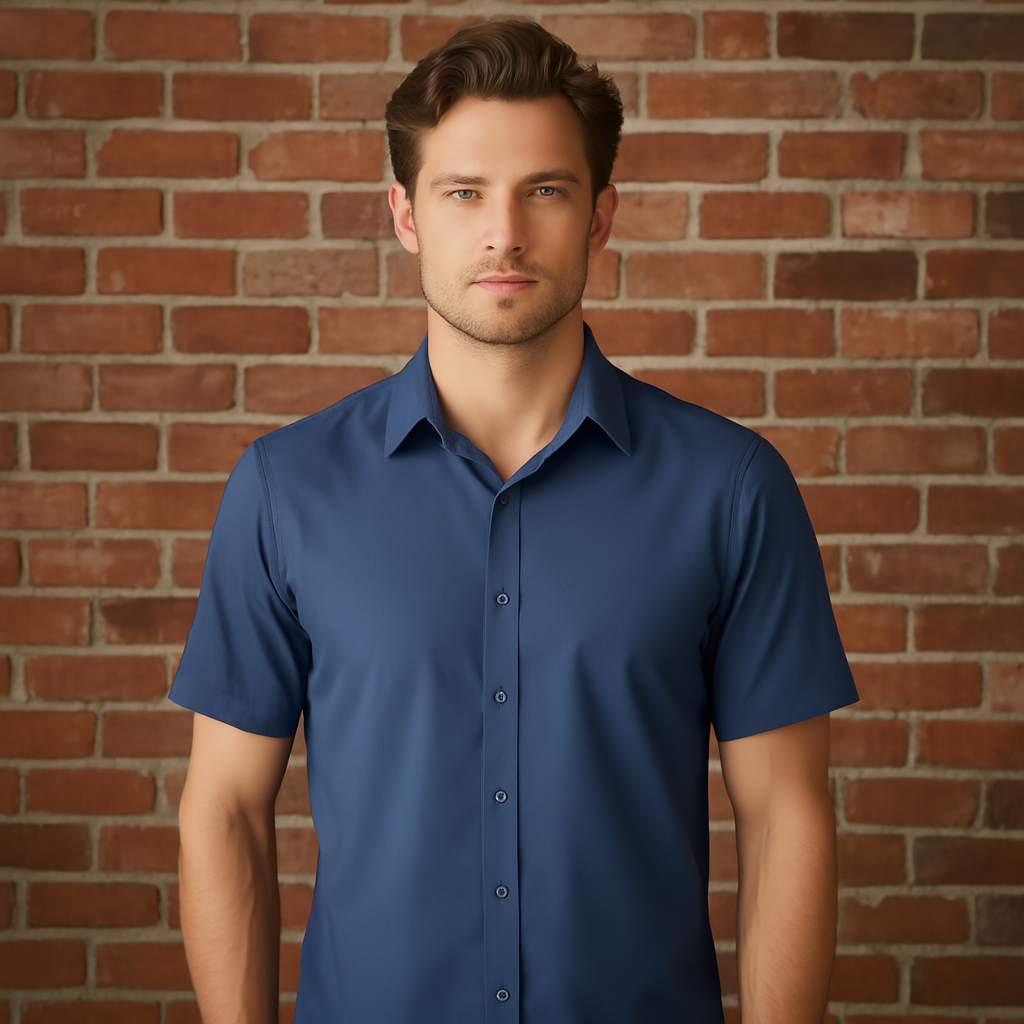 Stencil Men’s Essential Short Sleeve Shirt - Navy / S - SHIRTS