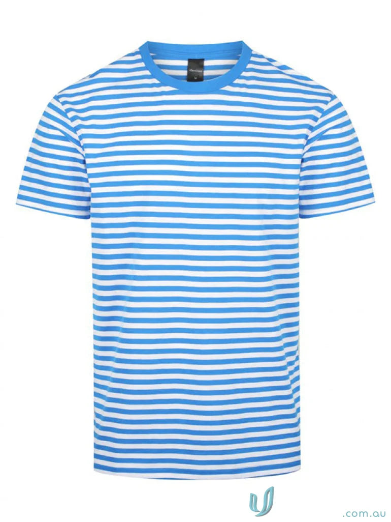 Blue and white striped Stevie Stripe T-Shirt perfect for casual wear and work uniforms