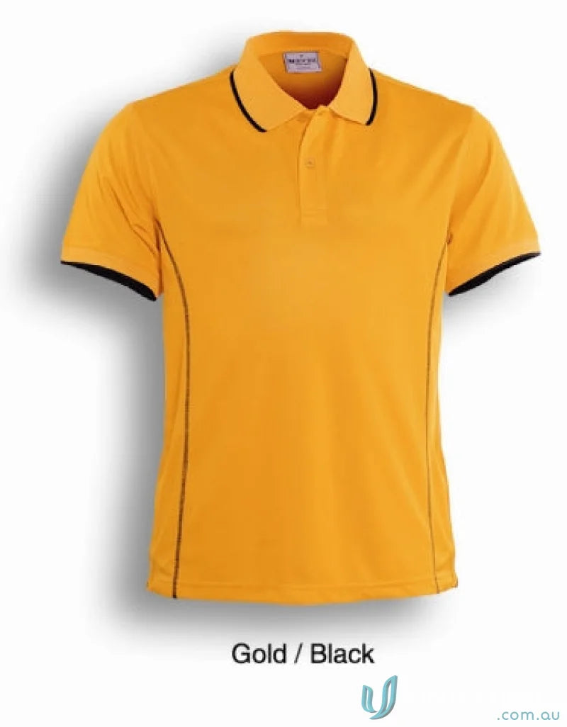 Gold and black Stitch Polo shirt perfect for stylish uniforms and casual wear