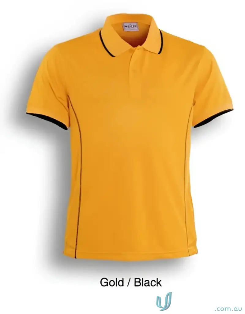 Gold and black Stitch Polo shirt perfect for stylish uniforms and casual wear