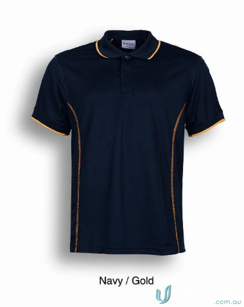 Stitch Polo shirt in navy and gold perfect for stylish uniforms