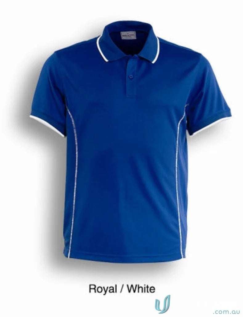 Royal blue Stitch Polo shirt with white trim perfect for uniforms