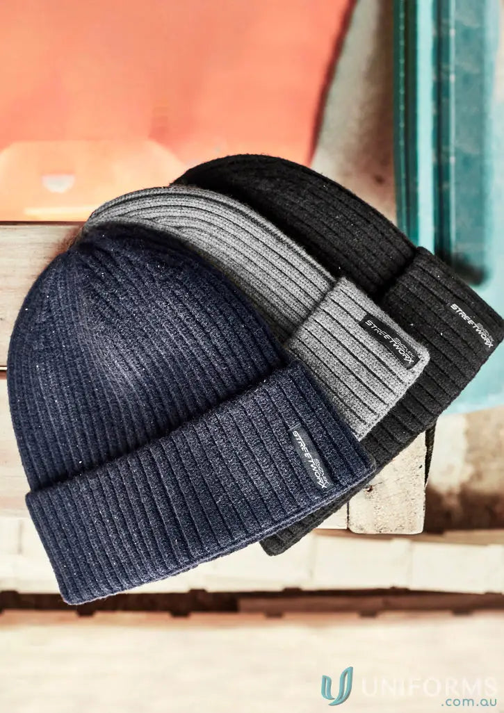 Streetworx Beanie zmbean in navy grey black, perfect cold weather uniform for temperature drops