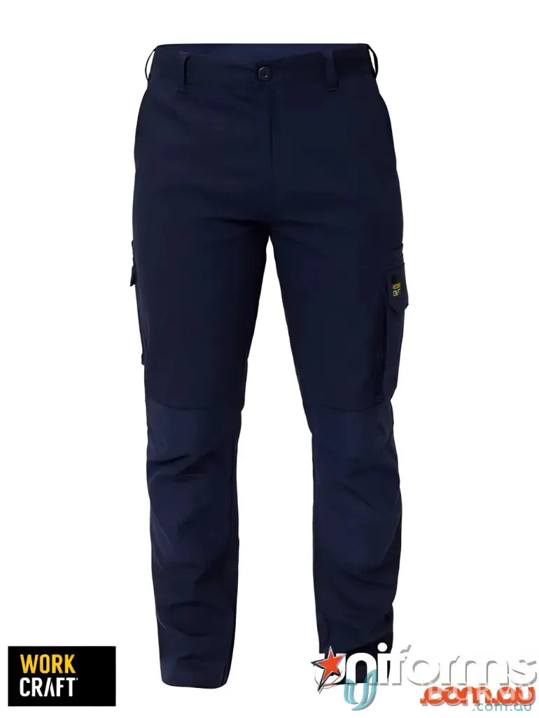 Navy blue Stretch Cargo Pants with cargo pockets for workwear and uniforms