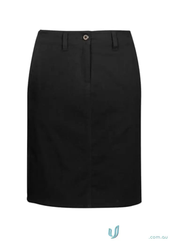 Black pencil skirt from Stretch Chino Skirt, perfect for workwear and uniforms
