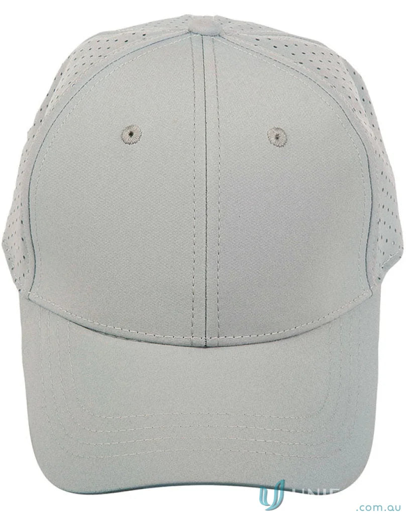 Gray perforated Stretch Laser Cut Runner’s Cap ch88 perfect for winning spirit stretch