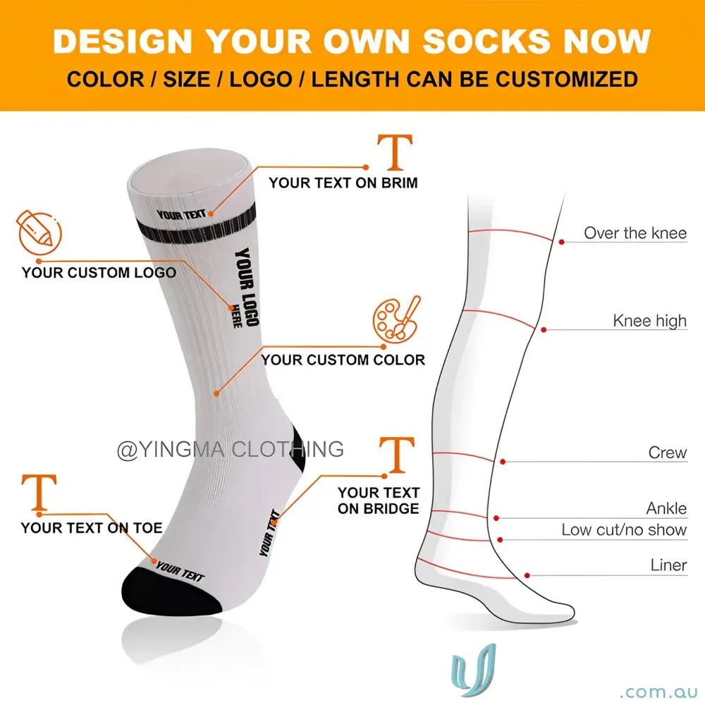 Customizable sports socks design options for your personalized sports socks collection