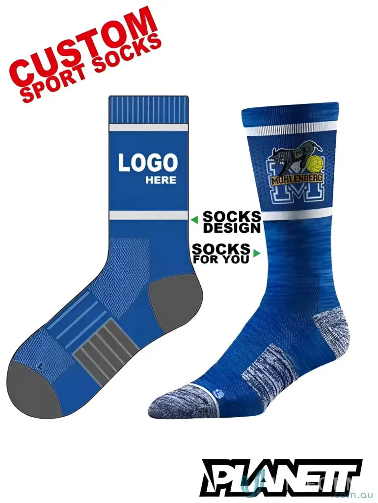 Customizable sports socks for athletes, perfect as custom sports socks from Sublimated Sports Socks
