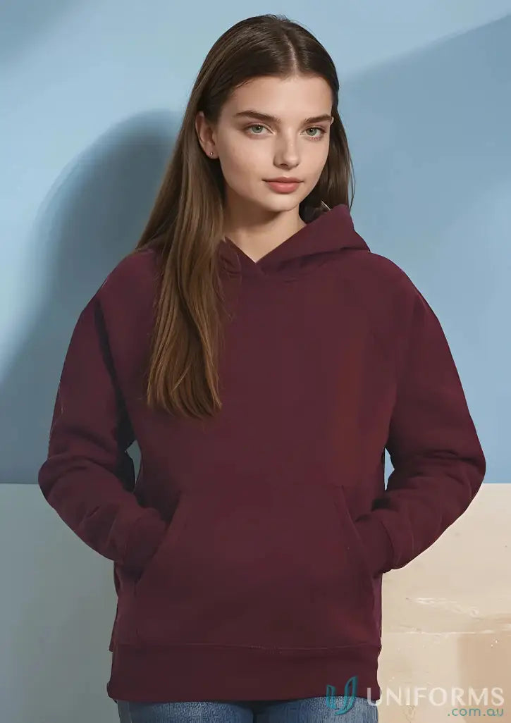 Maroon fleece hoodie from SubZero Youth Hoodie, super warm hug fleece pullover