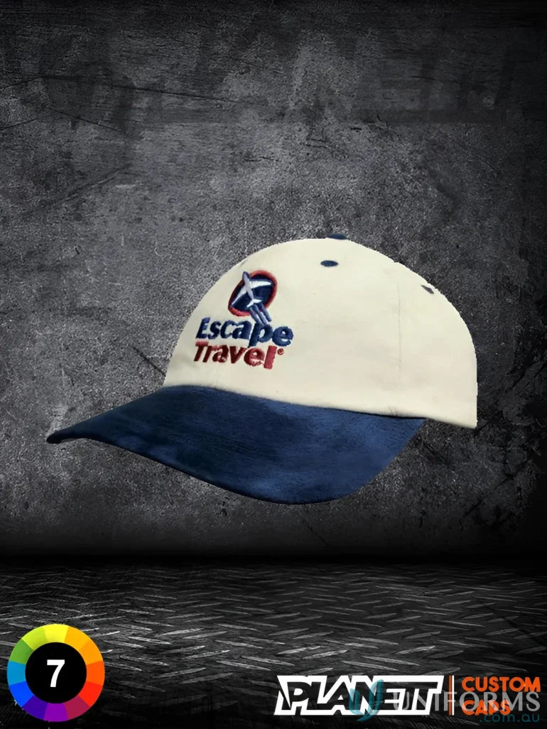 Two-tone baseball cap with wide inch measurement and stylish imprint design