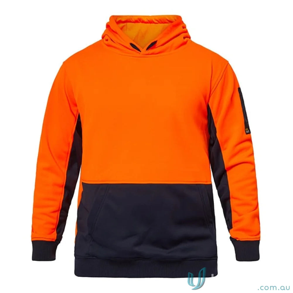 Orange and navy blue Summit HiVis Fleece Hoodie WT8010, comfy hivis fleece hoodie