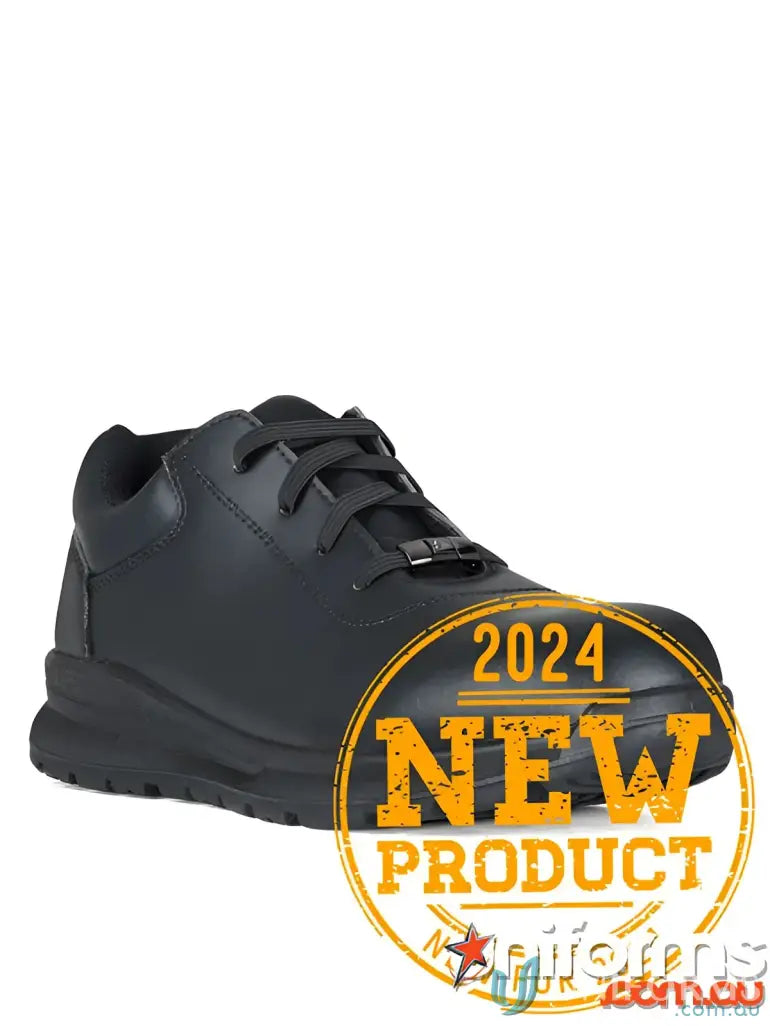 Black leather work shoe with microfibre upper from Summit Soft Toe Sneaker for workwear