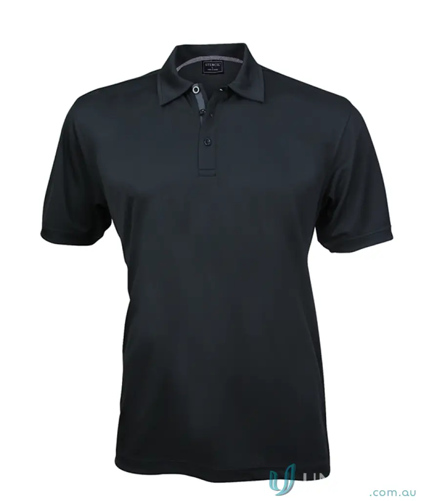 Men’s black SuperDry Polo shirt with soft fabric and stylish three-button placket