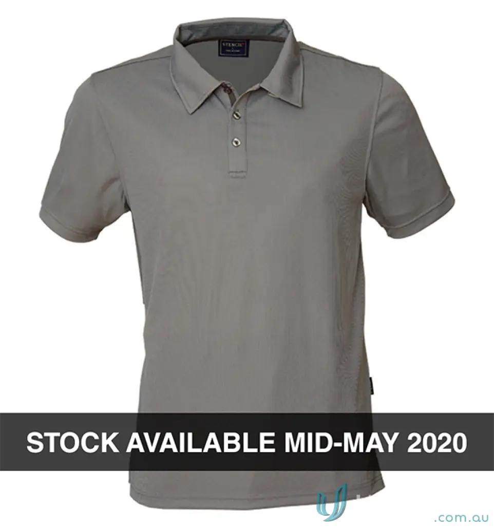 SuperDry Polo plain gray short-sleeved shirt with fabric placket for uniforms