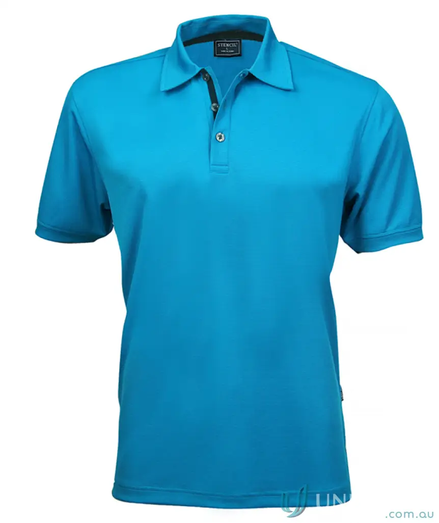 SuperDry Polo shirt in vibrant aqua blue with soft fabric and stylish placket