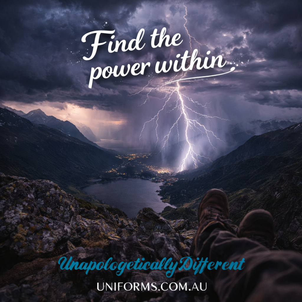 Lightning strikes over valley in sustainable contrast polo scene