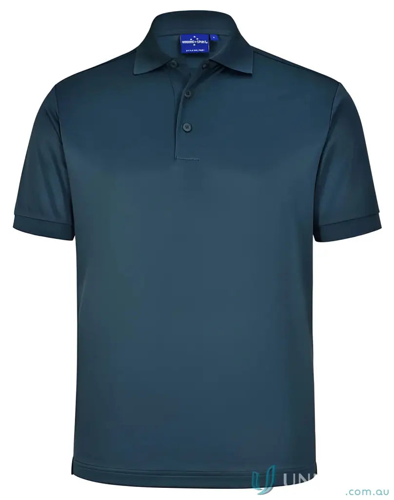 Dark teal men’s sustainable polo shirt from Sustainable Corporate Polo, UV protecting style