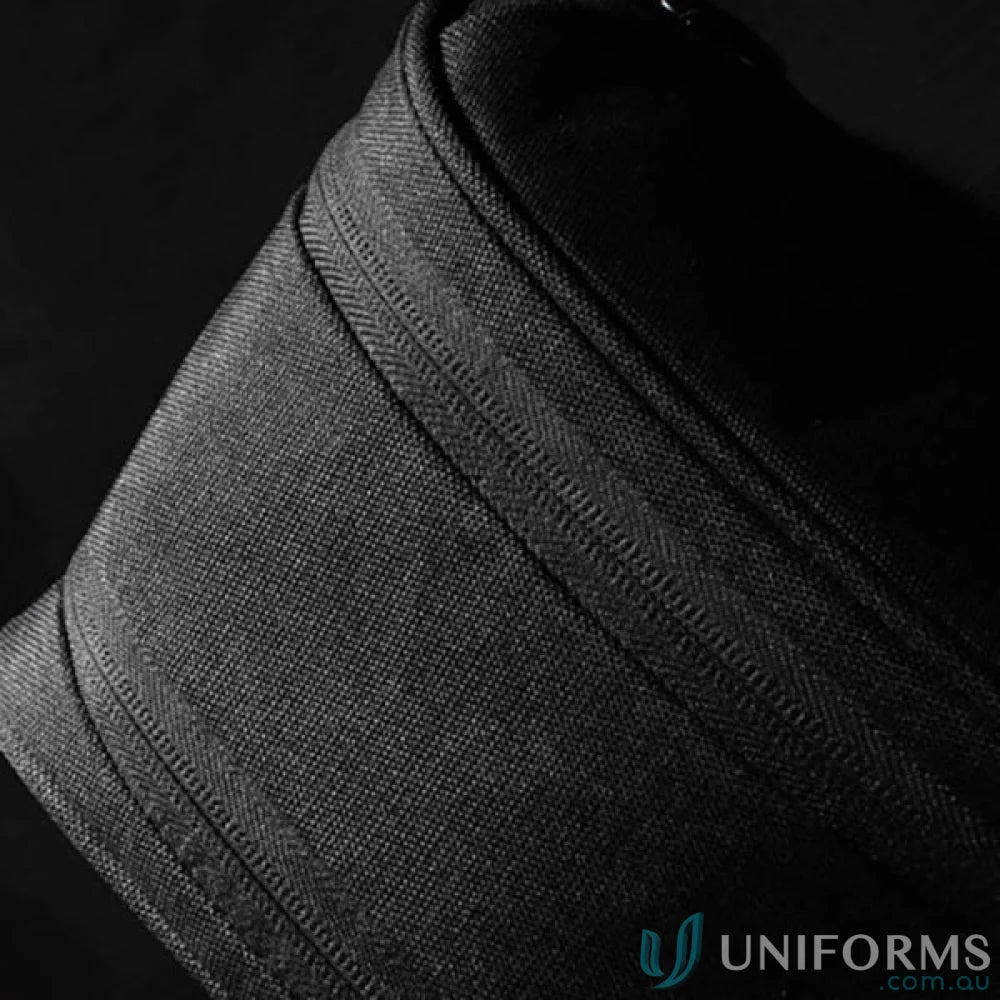 Black textured fabric with zipper detail on Swissdigital Arosa Wash Bag for workwear styles