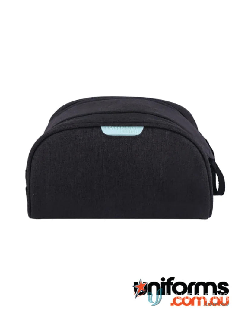 Black toiletry bag from Swissdigital Arosa Wash Bag for work uniforms and travel gear