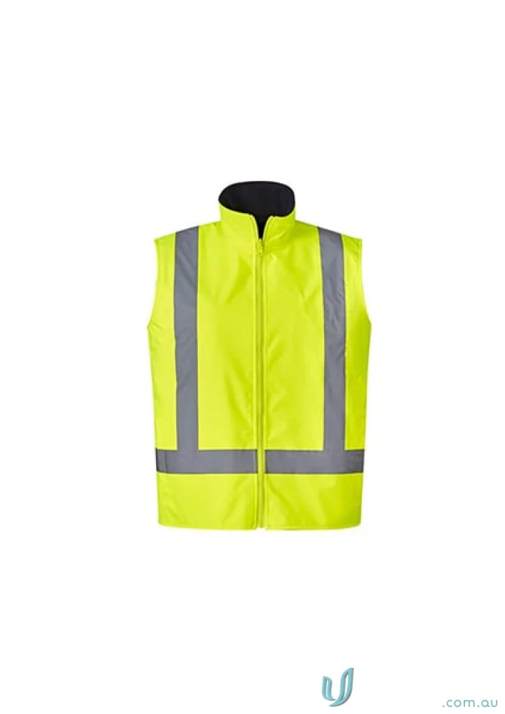 Yellow safety vest with reflective stripes on Syzmik Men’s Waterproof Jacket ZJ220