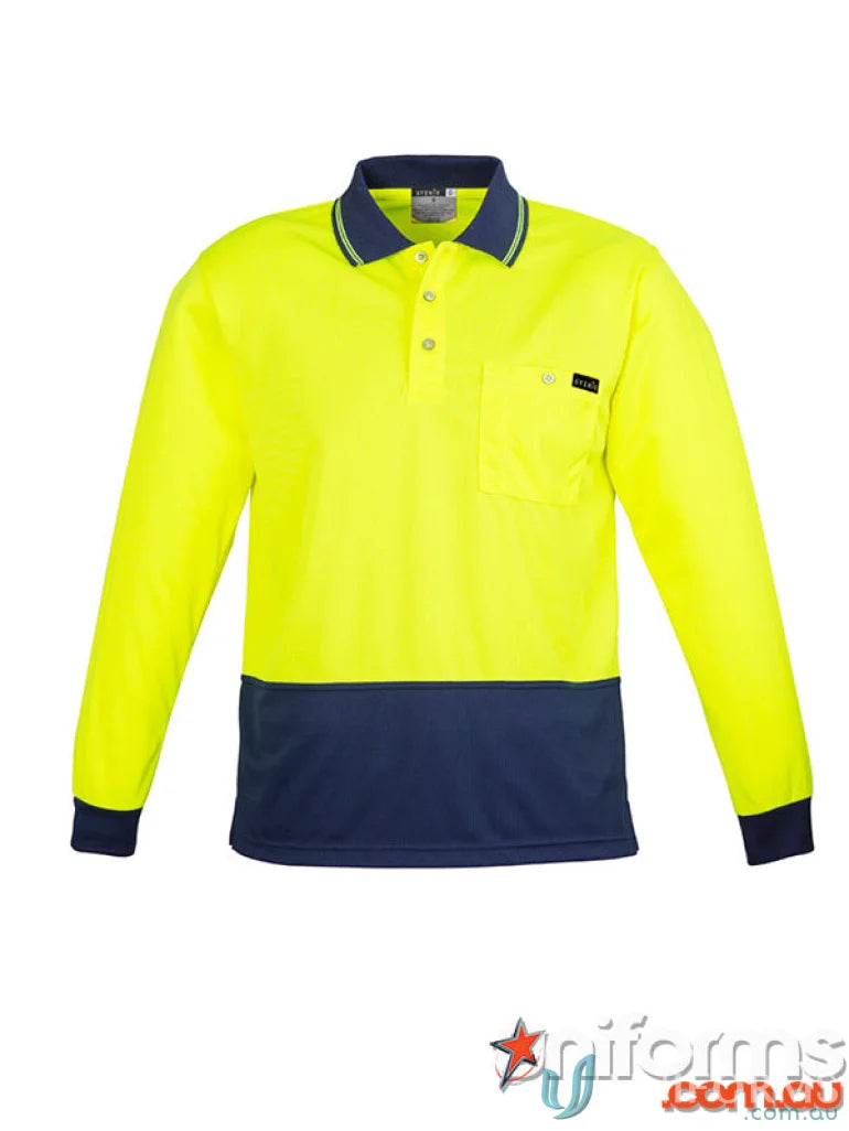 Long sleeve polo shirt from Syzmic Men’s high visibility workwear collection